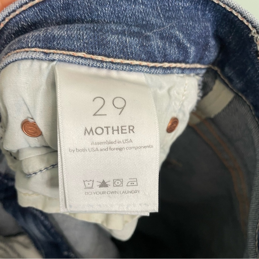 MOTHER The Insider Crop Step Chew Dancing on Coals Distressed Sz 29‎ Blue - Picture 12 of 13